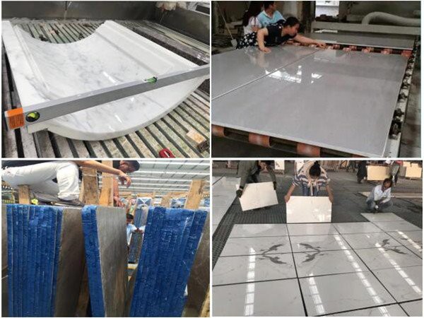 dark brown marble slab  inspection