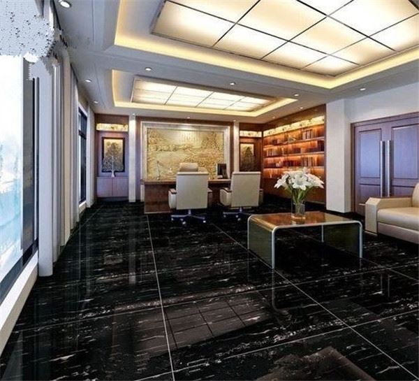 black marble  tile with white veins for decoration