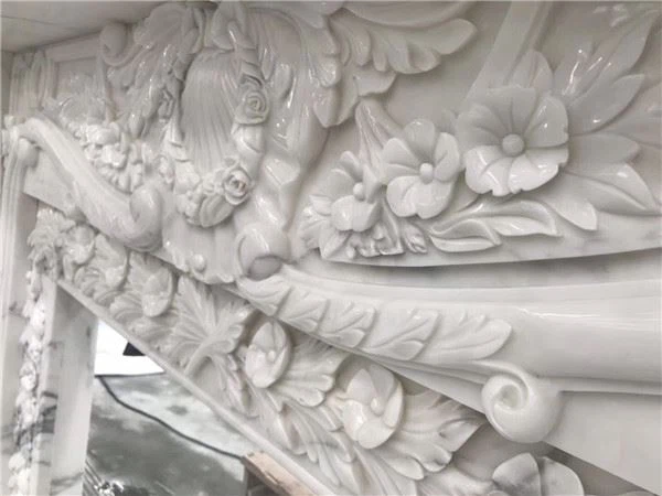 calacatta marble fireplace for hotel