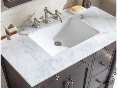 Top Vanity Ystafell Ymolchi Marmor Carrara