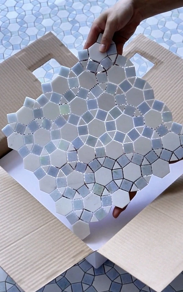 Blue Marble Mosaic Floor Tile