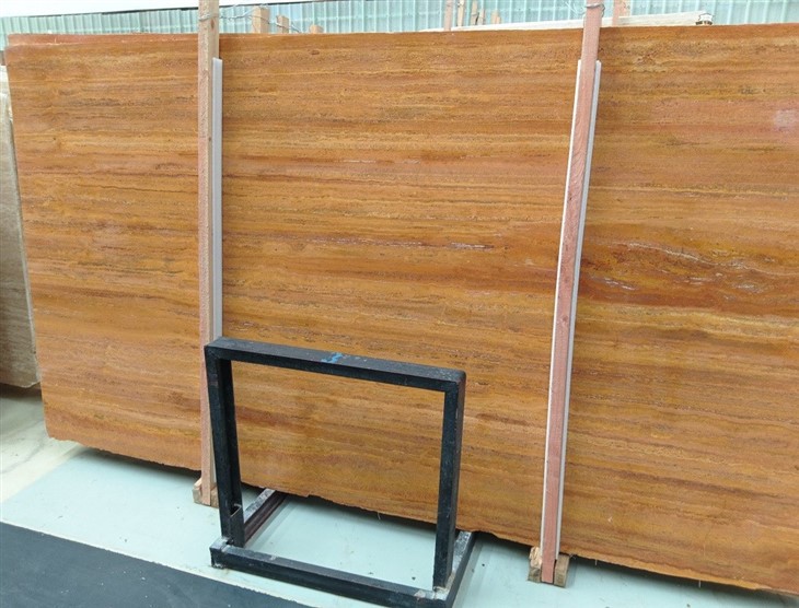Golden Wheat Travertine slabs