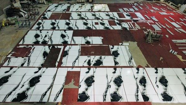 panda marble polished tiles