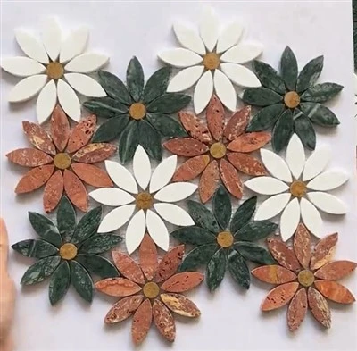 Mosaig marmor blodau