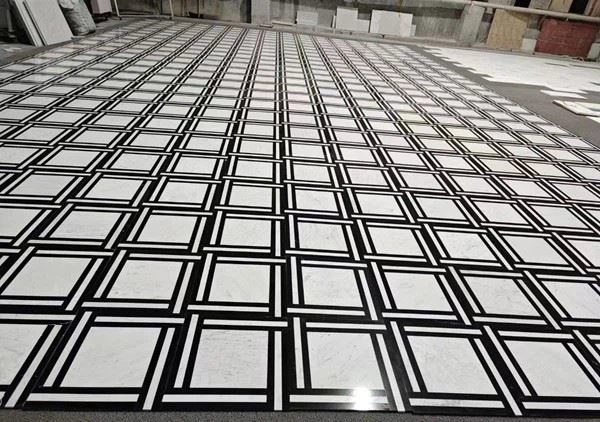 White and Black Marble Tile